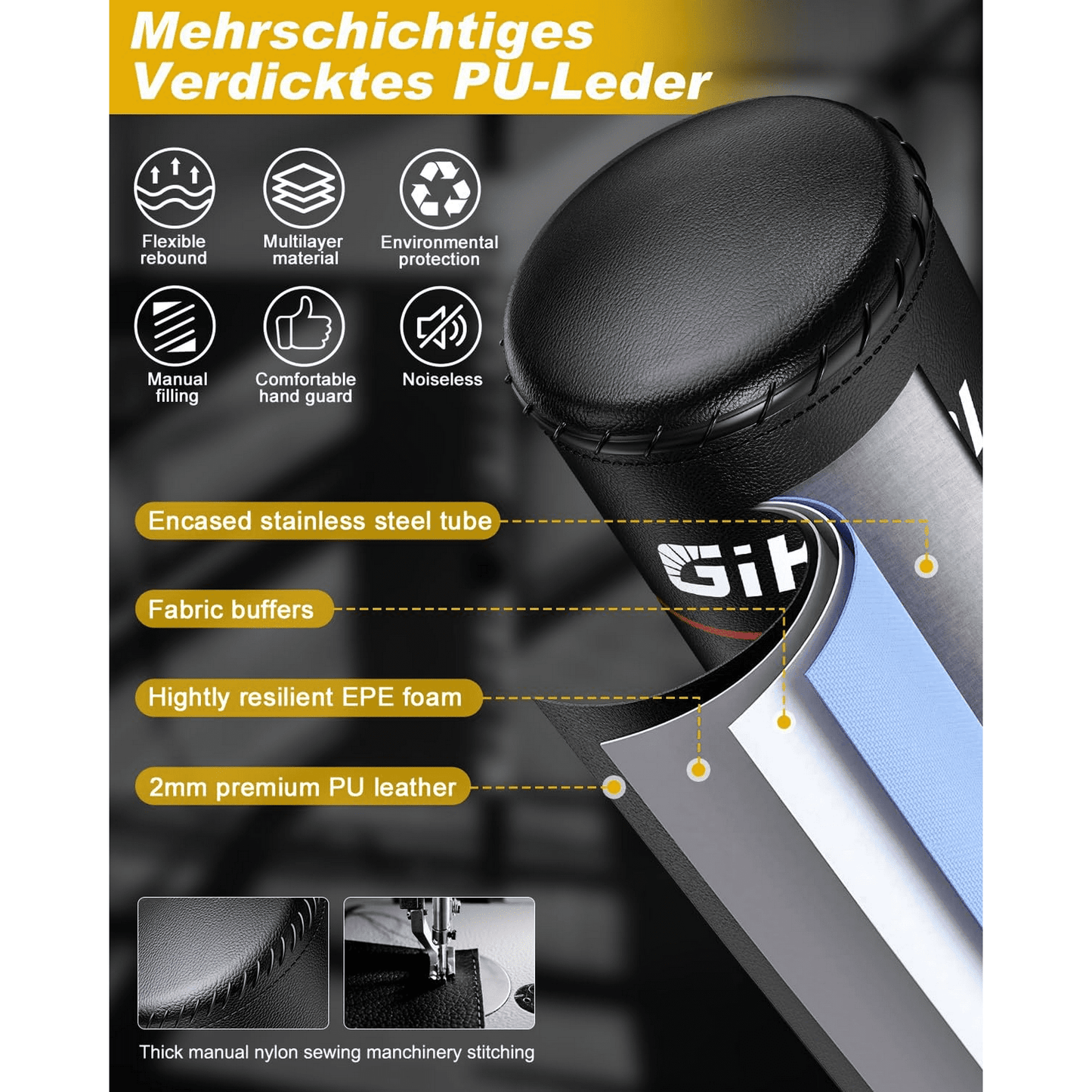 GIKPAL Indoor Freestanding Punching Bag for Adult Teens,70" -180lbs Heavy Duty Fitness Training Bag with Suction Cup Base for MMA Muay Thai Fitness