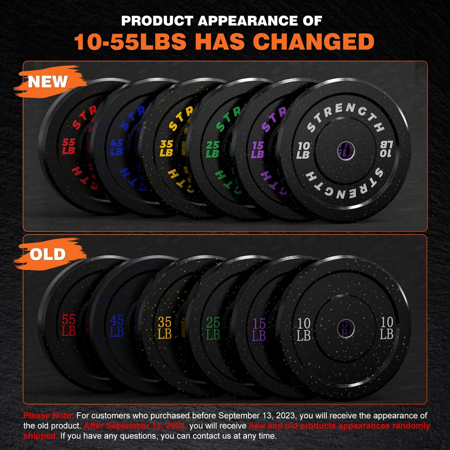 GIKPAL 110lb 2-inch Olympic Bumper Plates, 10lb to 55lb Weights, High-Bounce Olympic Weight Plates with Colored Fleck-Rubber Weights Plates for Weight Lifting and Strength Training