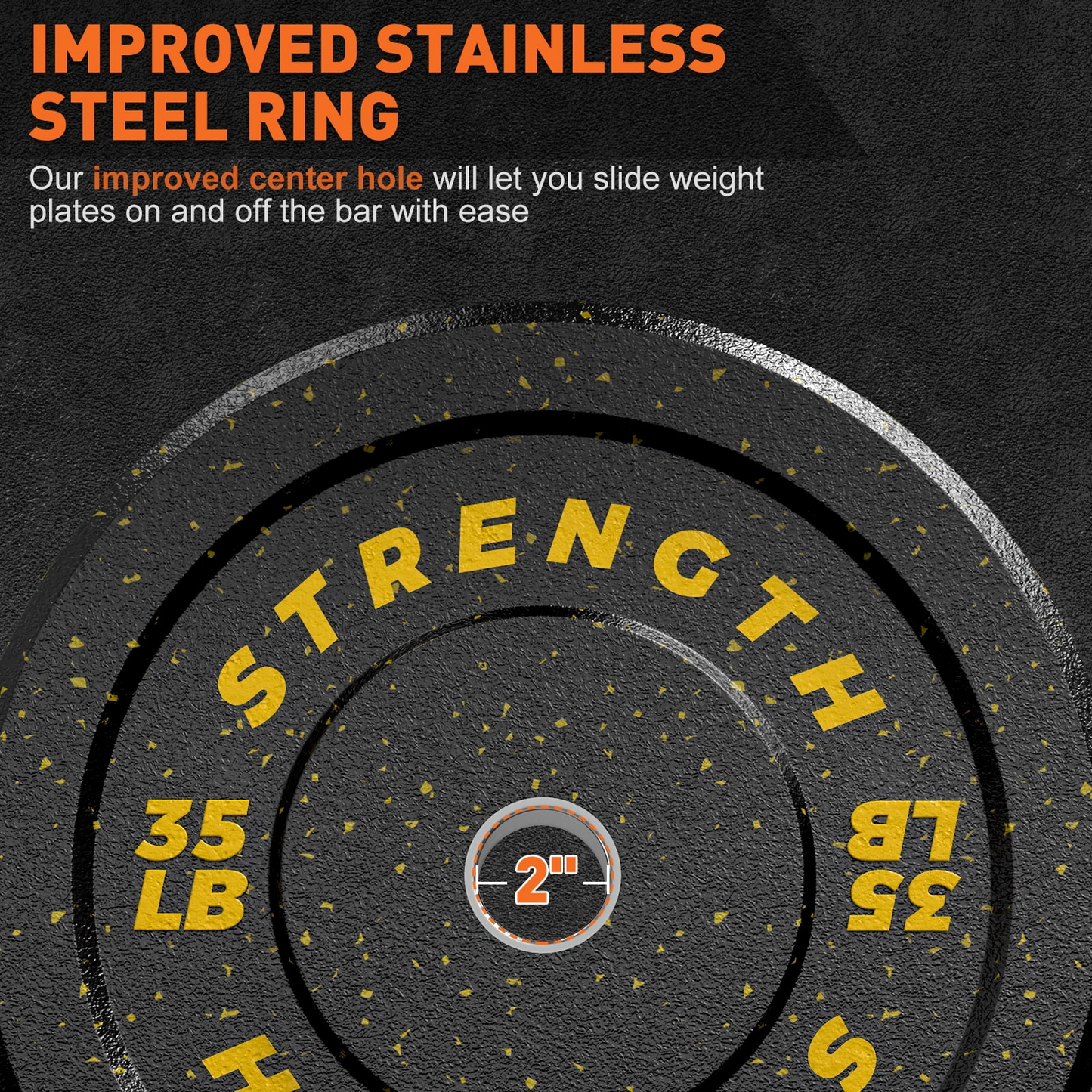 GIKPAL Bumper Plates, 2-Inch Olympic Weight Plates with Steel Hub, Rubber Weight Plates High-Bounce with Colored Fleck for Weight Lifting Strength Training,10lb-55lb, Pairs or Sets