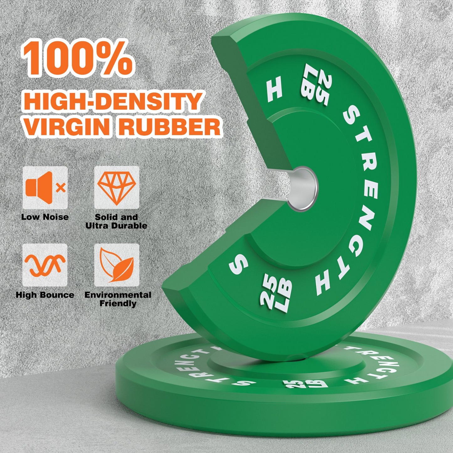 GIKPAL 190lbs 2-inch Olympic Weight Plates,10lb to 45lb Rubber Bumper Plates with Steel Hub for Strength Training, Weightlifting, Crossfit,Weight Plate for Barbell