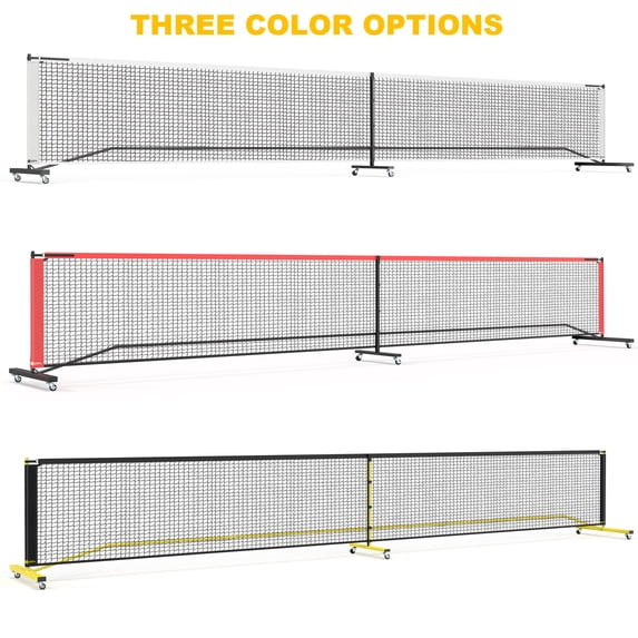 GIKPAL Durable Portable Pickleball Net Set with Lockable Wheels, 11/22ft