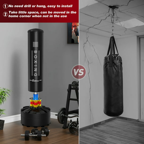 XDDIAS Freestanding Punching Bag for Adult Teens Kids, Kickboxing Bag with Boxing Gloves, Heavy Boxing Bag with Suction Base