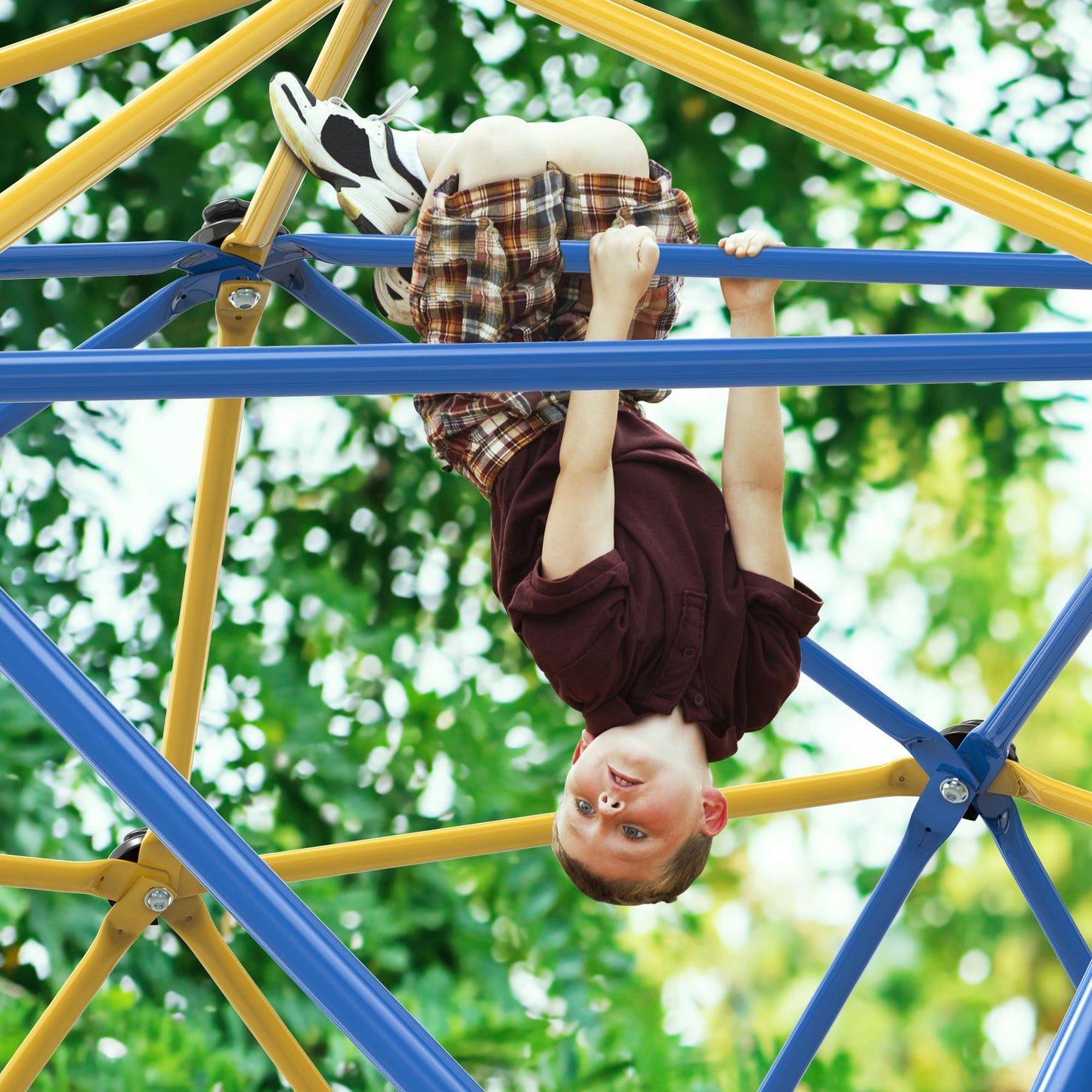 WOSTOO 10FT Climbing Dome,Kids Dome Climber Jungle Gym Outdoor Toddler Play Set for Kids 3-10 Year Outdoor Play , Supports up to 880lbs,Yellow