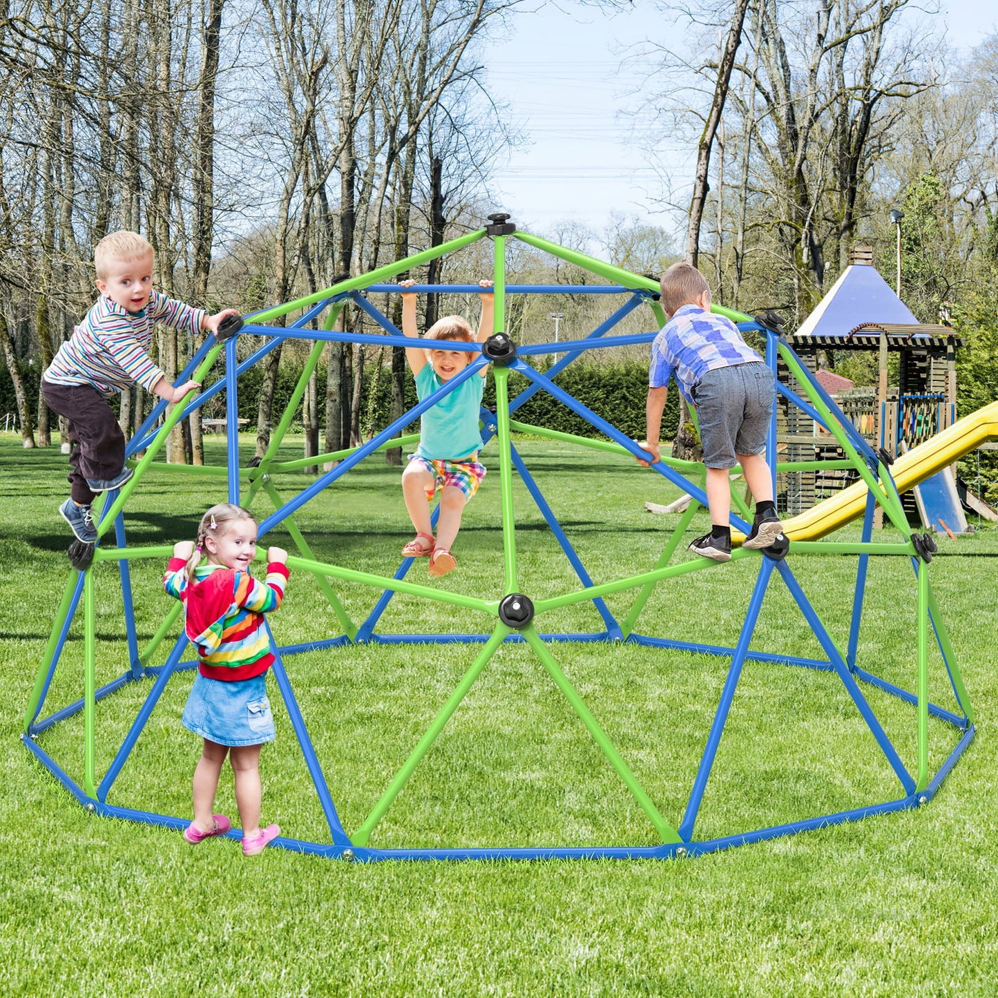 WOSTOO 10FT Climbing Dome,Kids Dome Climber Jungle Gym Outdoor Toddler Play Set for Kids 3-10 Year Outdoor Play , Supports up to 880lbs