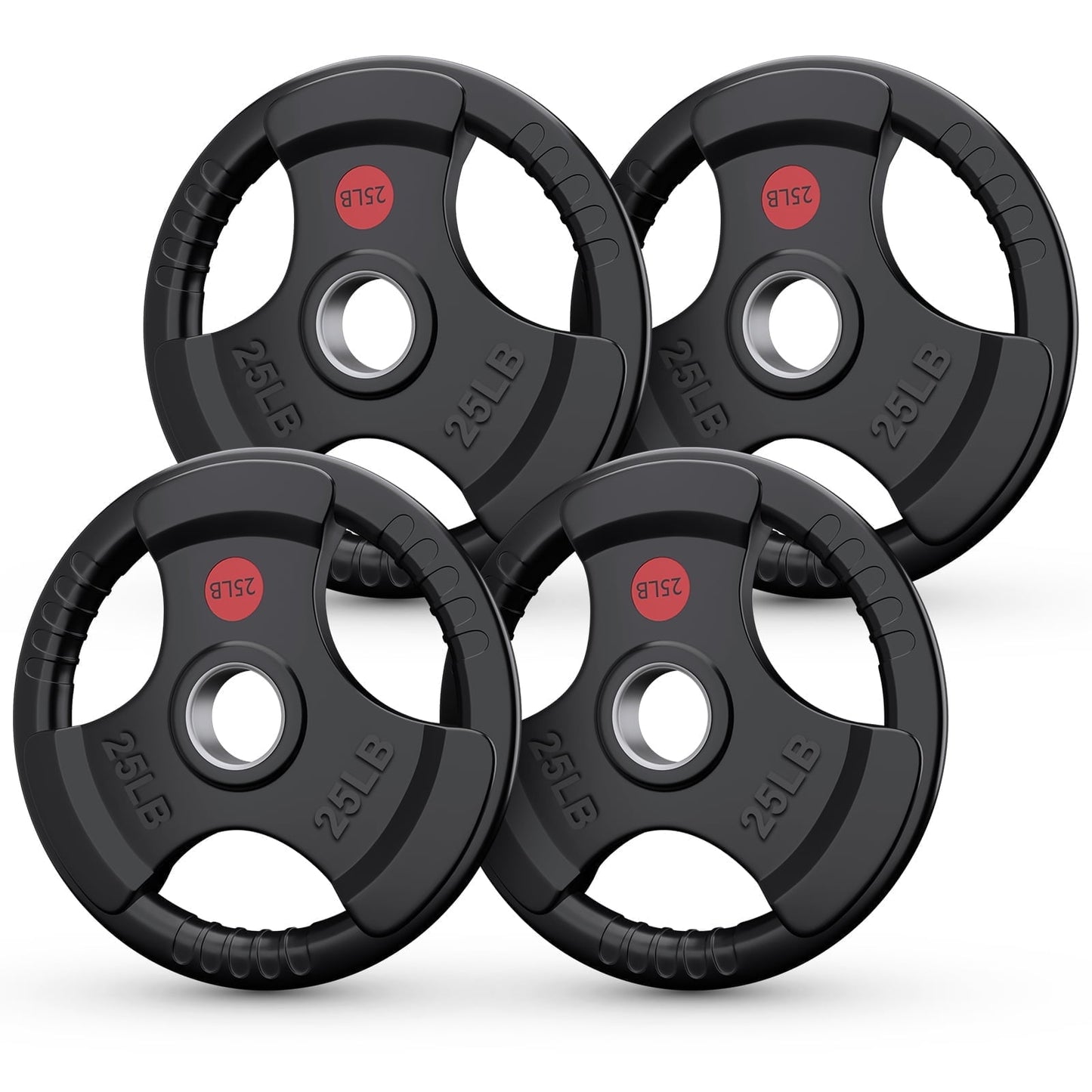 GIKPAL 100lbs Weight Plates 2 Inch Rubber Coated Olympic Weight Plate for Strength Training & Weightlifting in Home Gym, Solid Cast Iron Bumper Plates for Barbell