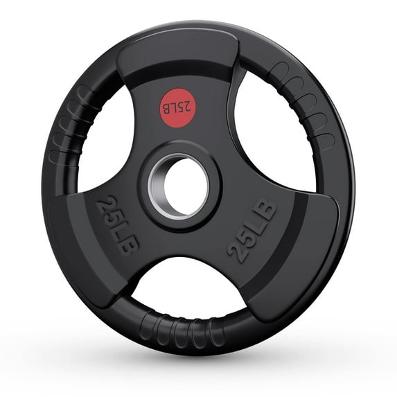 GIKPAL 25 lbs Olympic Weight Plates Bumper Plates for Strength Training & Weightlifting, Solid Cast Iron Insert, Fits 2 inch Barbells, 25lbs