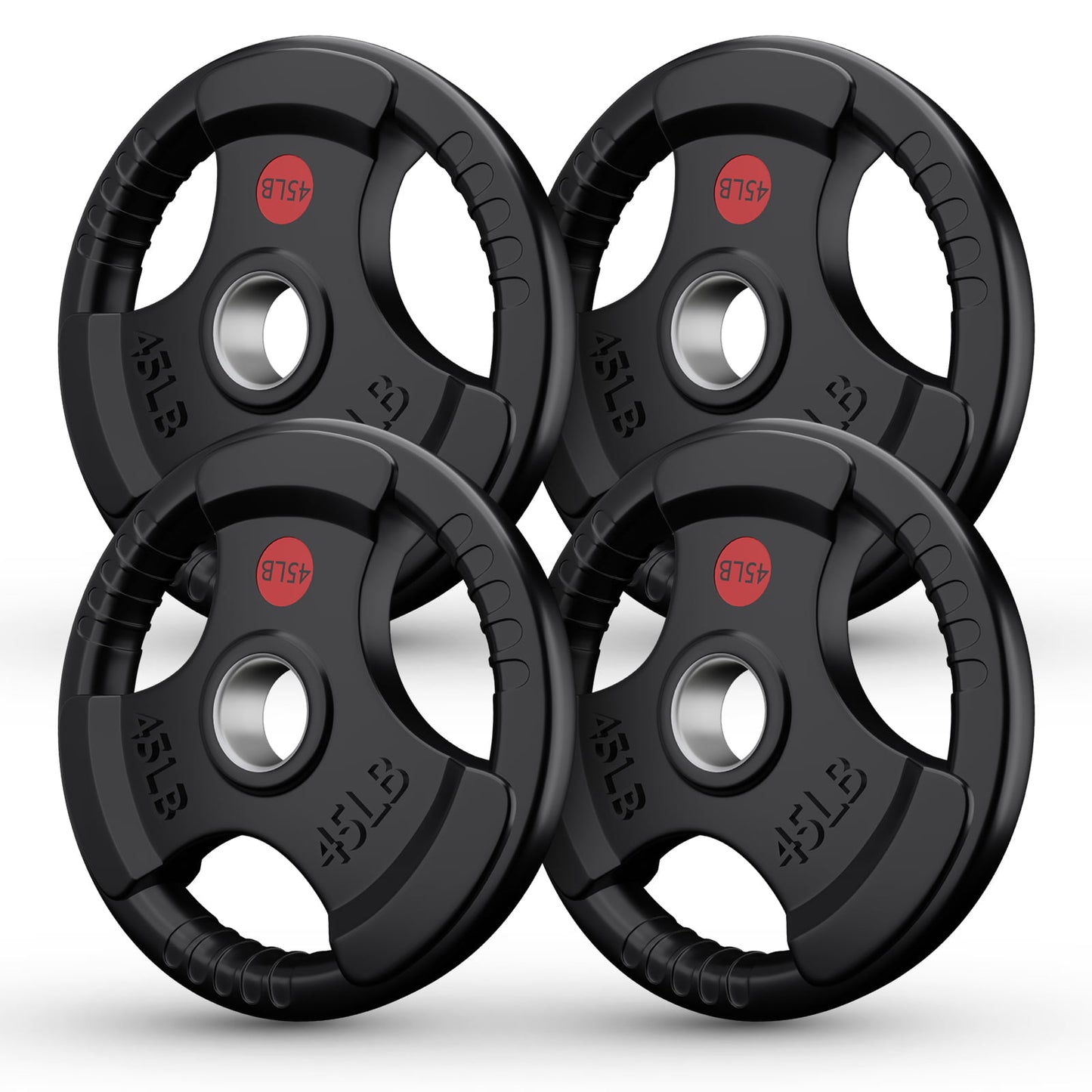 GIKPAL Olympic Weight Plates Bumper Plates for Strength Training & Weightlifting, Solid Cast Iron Insert, Fits 2 inch Barbells, 180lbs