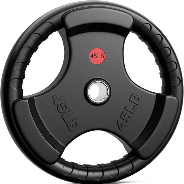 GIKPAL 45lb Weight Plate 2 inch Rubber Coated Olympic Weight Plate for Strength Training & Weightlifting in Home Gym, Solid Cast Iron Bumper Plates for Barbell