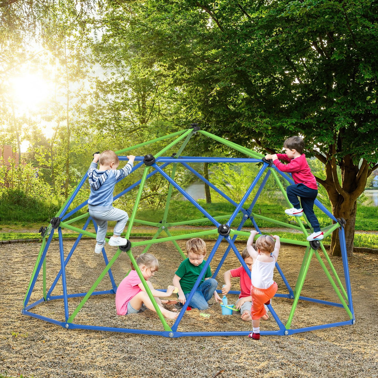 WOSTOO 10FT Climbing Dome,Kids Dome Climber Jungle Gym Outdoor Toddler Play Set for Kids 3-10 Year Outdoor Play , Supports up to 880lbs