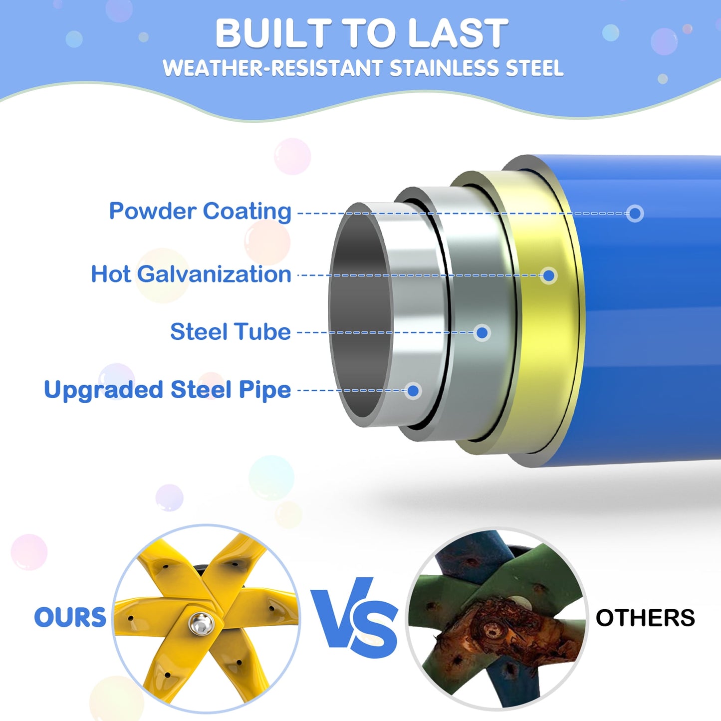 WOSTOO 10FT Climbing Dome,Kids Dome Climber Jungle Gym Outdoor Toddler Play Set for Kids 3-10 Year Outdoor Play , Supports up to 880lbs,Yellow