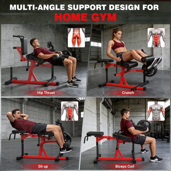 GIKPAL 2-in-1 Leg Extension and Curl Machine with 100lbs 2 inch Rubbe Weight Plates, Leg Curl Machine Leg Extension Machine for Home Gym