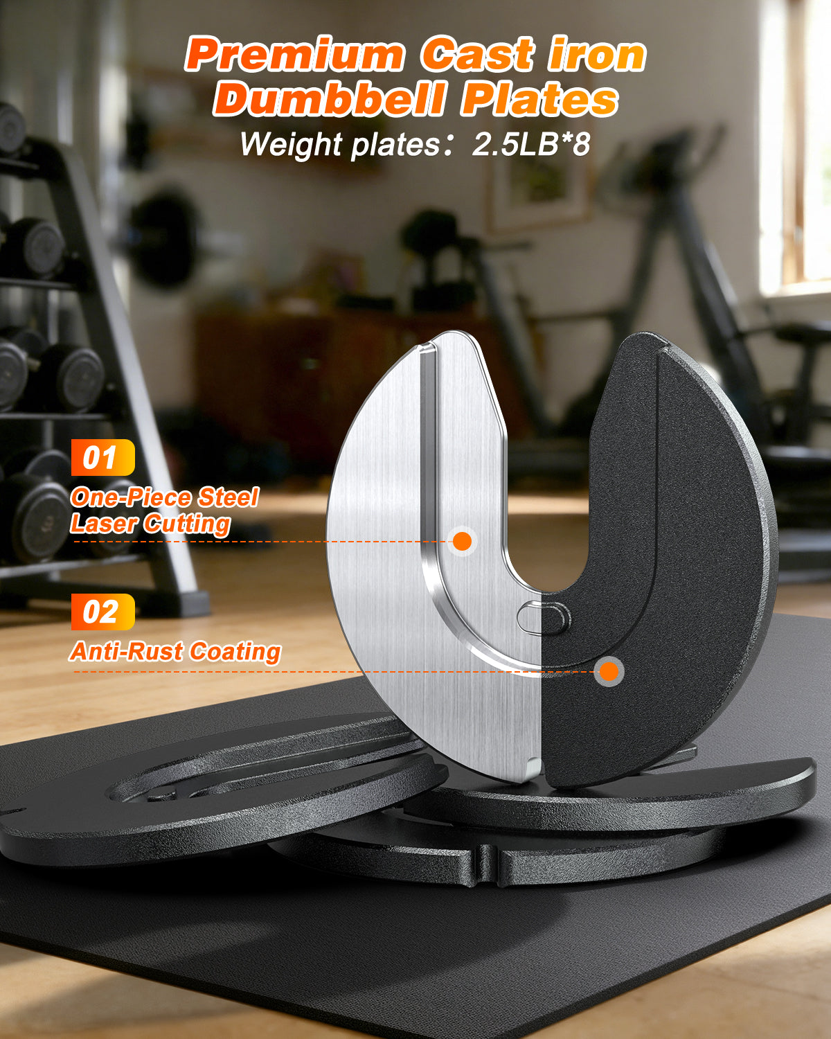 GIKPAL 50lbs(25lb*2) Adjustable Dumbbells,Quick Select 5-25lbs set of 2 Adjustable Free Weights Plates with Rack for Women and Men for Home Gym Full Body Workout Fitness