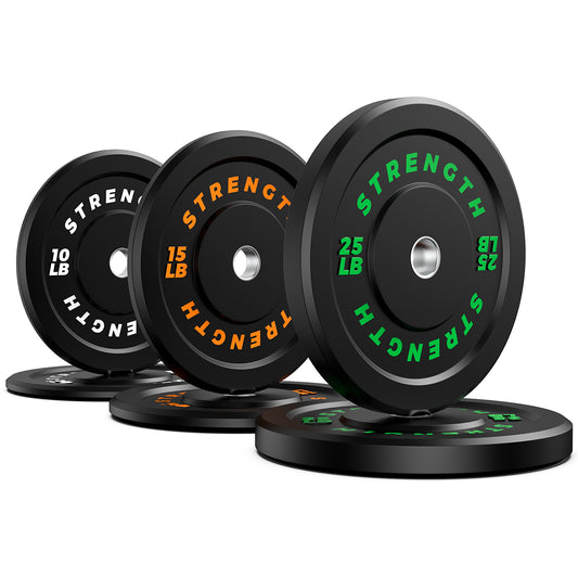 GIKPAL 100lb Bumper Plates, 2-Inch Olympic Weight Plates with Steel Hub, Eco-Friendly Rubber - Impact-Resistant & Floor Protection - Ideal for High-Intensity Workouts.