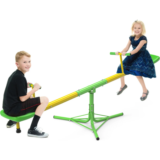 GIKPAL Kids Seesaw, 360-Degree Rotating Spinning Teeter Totter for Outdoor Playground, Suitable for 3-10 Year Olds, Toddlers, Boys, and Girls