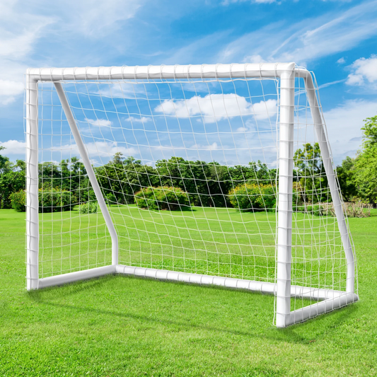 GIKPAL Soccer Goal for Backyard, 10x6.5FT with Targets for Training, Weatherproof UPVC Frame & Ground Stakes, Great for Kids and Adults