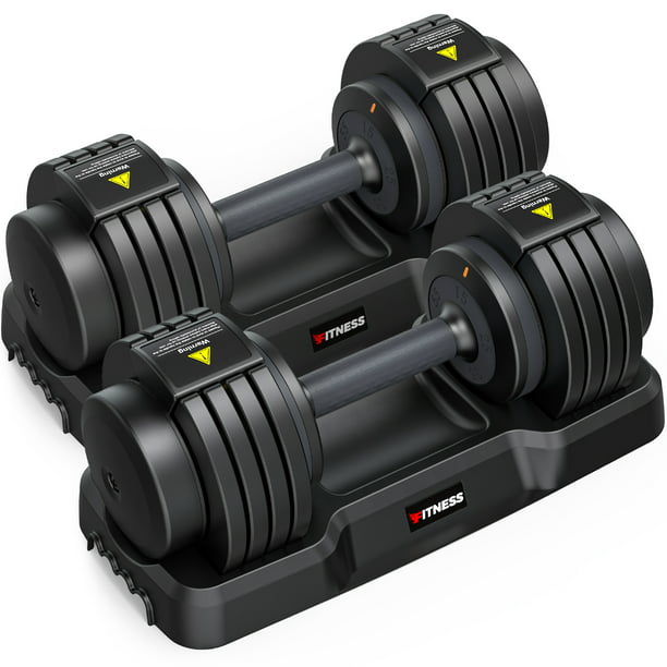 GIKPAL Adjustable Dumbbells Set 5 in 1, 55lb dumbells set of 2 Adjustable Free Weights Plates and Rack - Hand Weights for Women and Men - Adjust Weight for Home Gym Full Body Workout Fitness