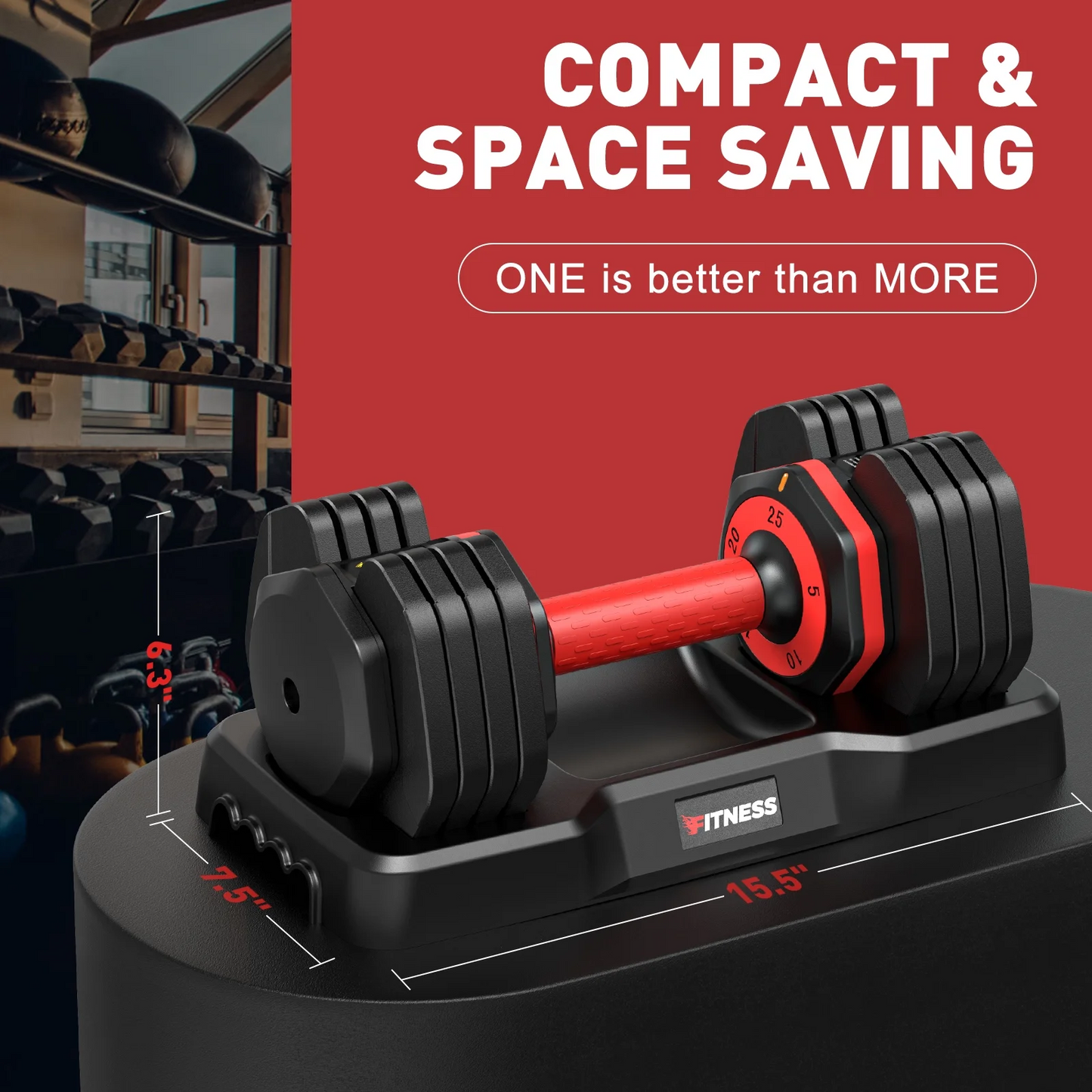 GIKPAL 50lb(25lb*2) 5 in 1 Adjustable Dumbbells 25LB set of 2 Adjustable Free Weights Plates and Rack - Hand Weights for Women and Men - Adjust Weight for Home Gym Full Body Workout Fitness