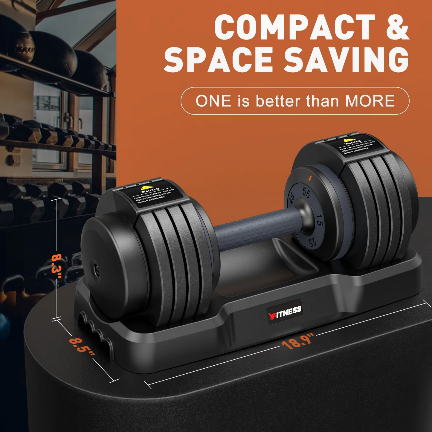 GIKPAL 110(55lb*2) 5 in 1 Adjustable Dumbbell 55LB set of 2 Adjustable Free Weights Plates , 1 Sec Fast Change Weights with Anti-Slip Handle, 5 Weight Options for Full Body Workout Suitable Men/Women