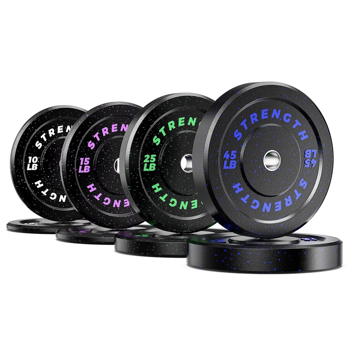 GIKPAL 190lb 2-inch Olympic Weight Plates, Durable Recycled Rubber - Low Noise & Floor Protection - Quick Identification, 10lb to 55lb Weights - Ideal for Weightlifting & CrossFit