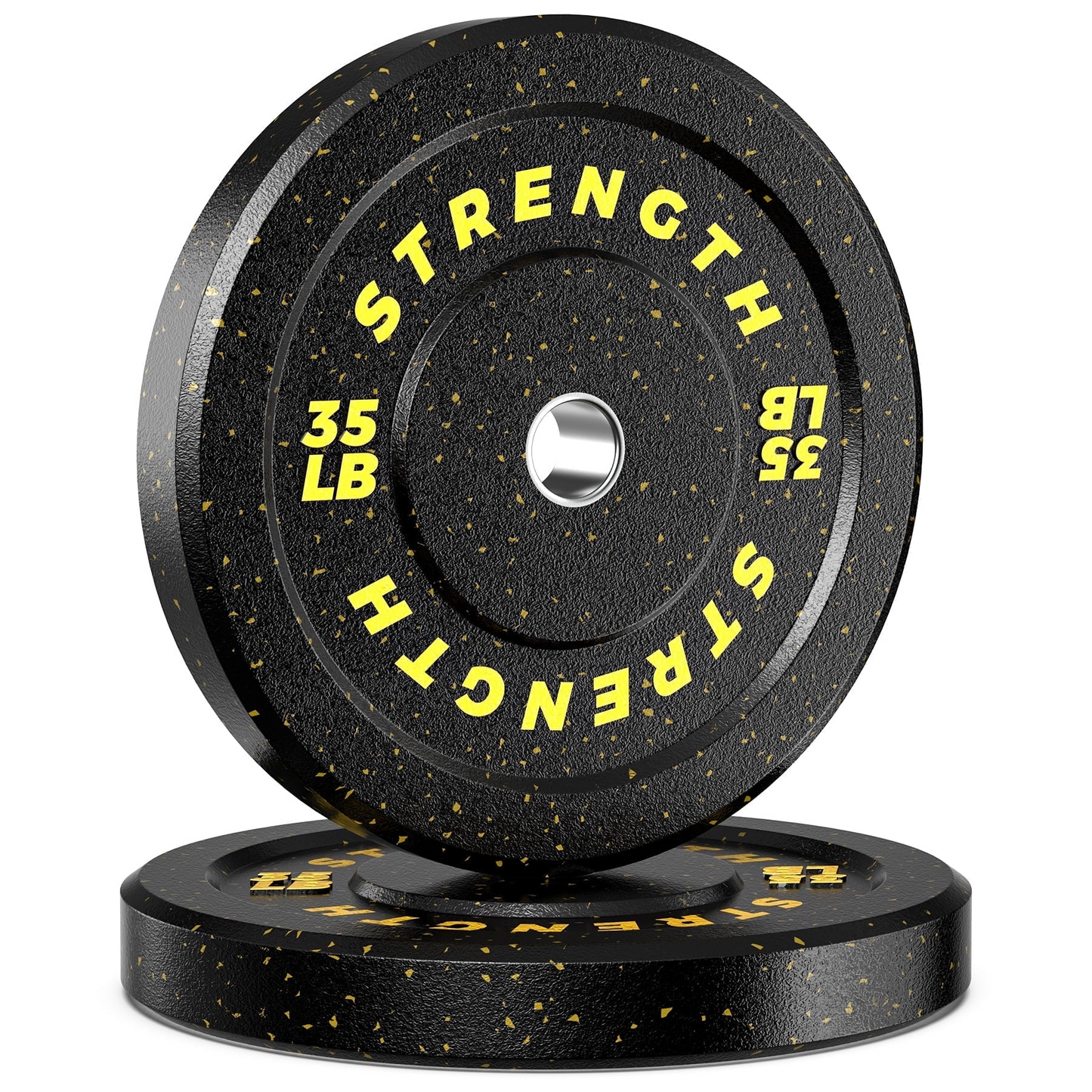 GIKPAL 70lb 2-inch Olympic Bumper Plates, 10lb to 55lb Weights, High-Bounce Olympic Weight Plates with Colored Fleck-Rubber Weights Plates for Weight Lifting and Strength Training