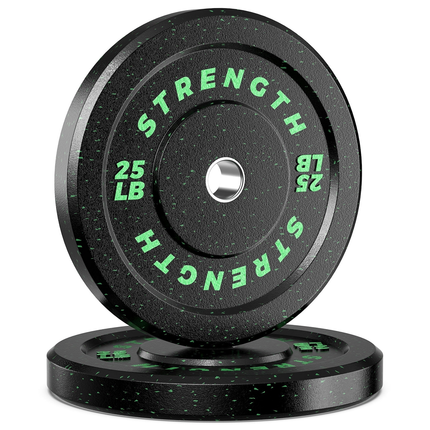 GIKPAL Bumper Plates, 2-Inch Olympic Weight Plates with Steel Hub, Rubber Weight Plates High-Bounce with Colored Fleck for Weight Lifting Strength Training,10lb-55lb, Pairs or Sets