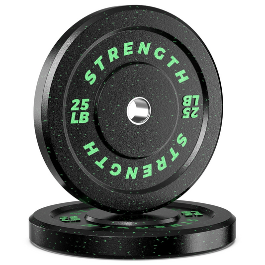 GIKPAL Bumper Plates, 2-Inch Olympic Weight Plates with Steel Hub, Rubber Weight Plates High-Bounce with Colored Fleck for Weight Lifting Strength Training,10lb-55lb, Pairs or Sets