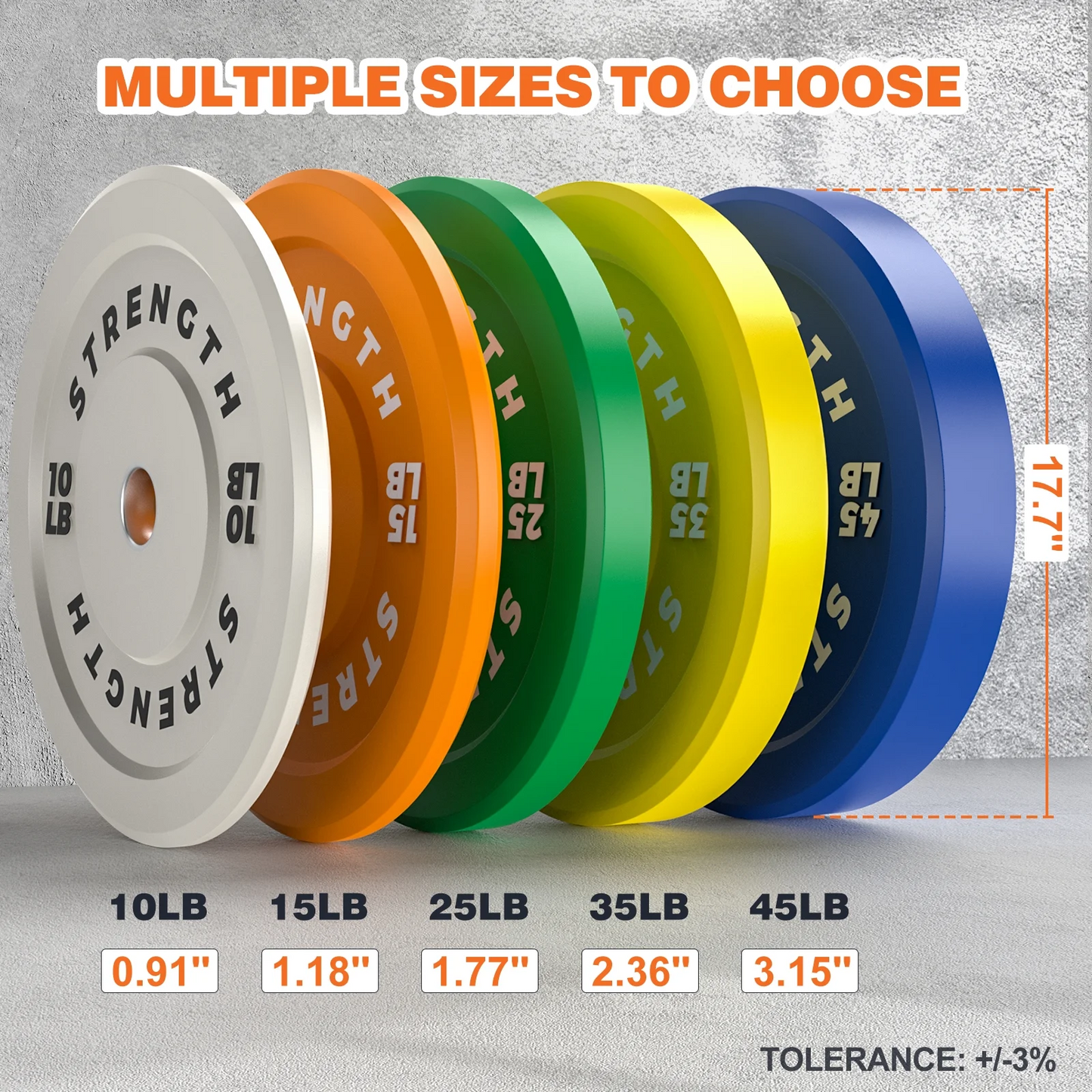 GIKPAL 190lbs 2-inch Olympic Weight Plates,10lb to 45lb Rubber Bumper Plates with Steel Hub for Strength Training, Weightlifting, Crossfit,Weight Plate for Barbell