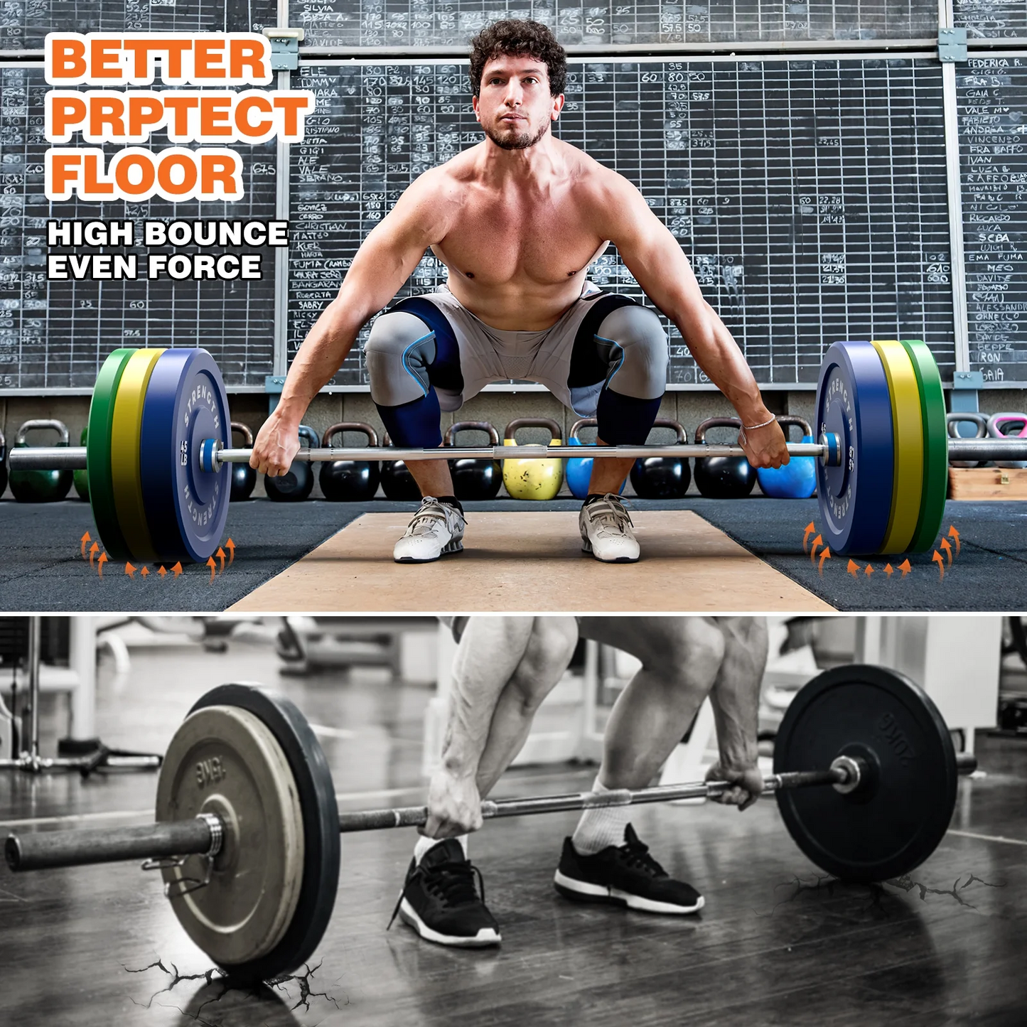 GIKPAL 190lbs 2-inch Olympic Weight Plates,10lb to 45lb Rubber Bumper Plates with Steel Hub for Strength Training, Weightlifting, Crossfit,Weight Plate for Barbell