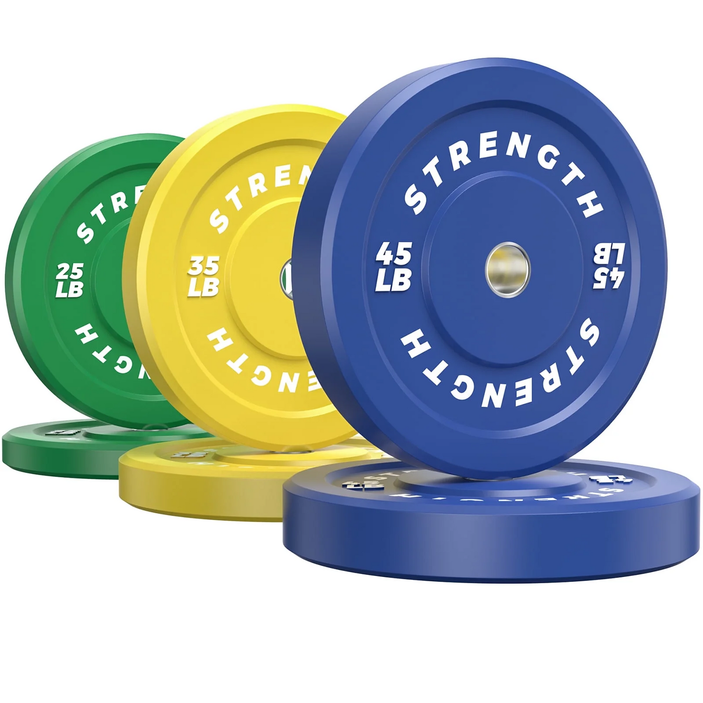 GIKPAL 210lbs 2-inch Olympic Weight Plates,10lb to 45lb Rubber Bumper Plates with Steel Hub for Strength Training, Weightlifting, Crossfit,Weight Plate for Barbell