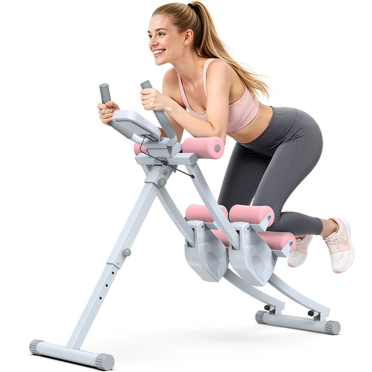 GIKPAL Fitness Ab Machine, 4 Adjustable Resistance Levels Ab Workout Equipment for Home Gym, Height Adjustable Ab Trainer, Foldable Fitness Equipment.440lbs Weight Capacity
