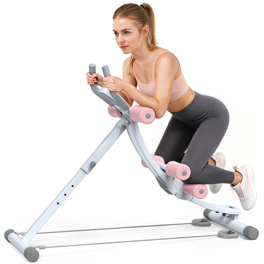 GIKPAL Foldable Ab Machine, Ab Workout Equipment for Home Gym,Core & Abdominal Trainer Fitness Equipment Max 440lbs with LCD Display