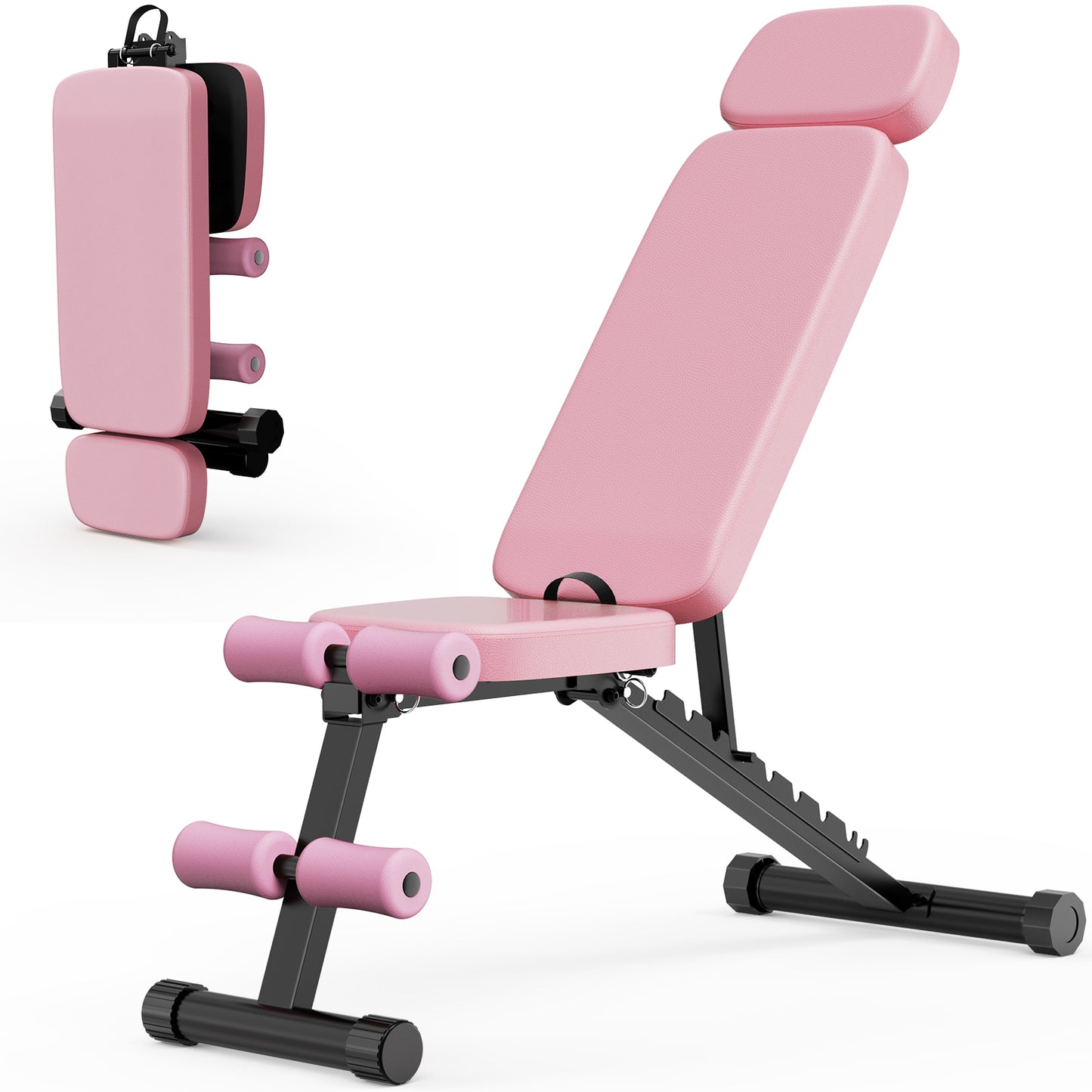 GIKPAL 9 Positions Adjustable Weight Bench,Foldable Workout Bench Olympic Weight Bench for Home Gym Full Body Strength Training,Support up to 800lbs
