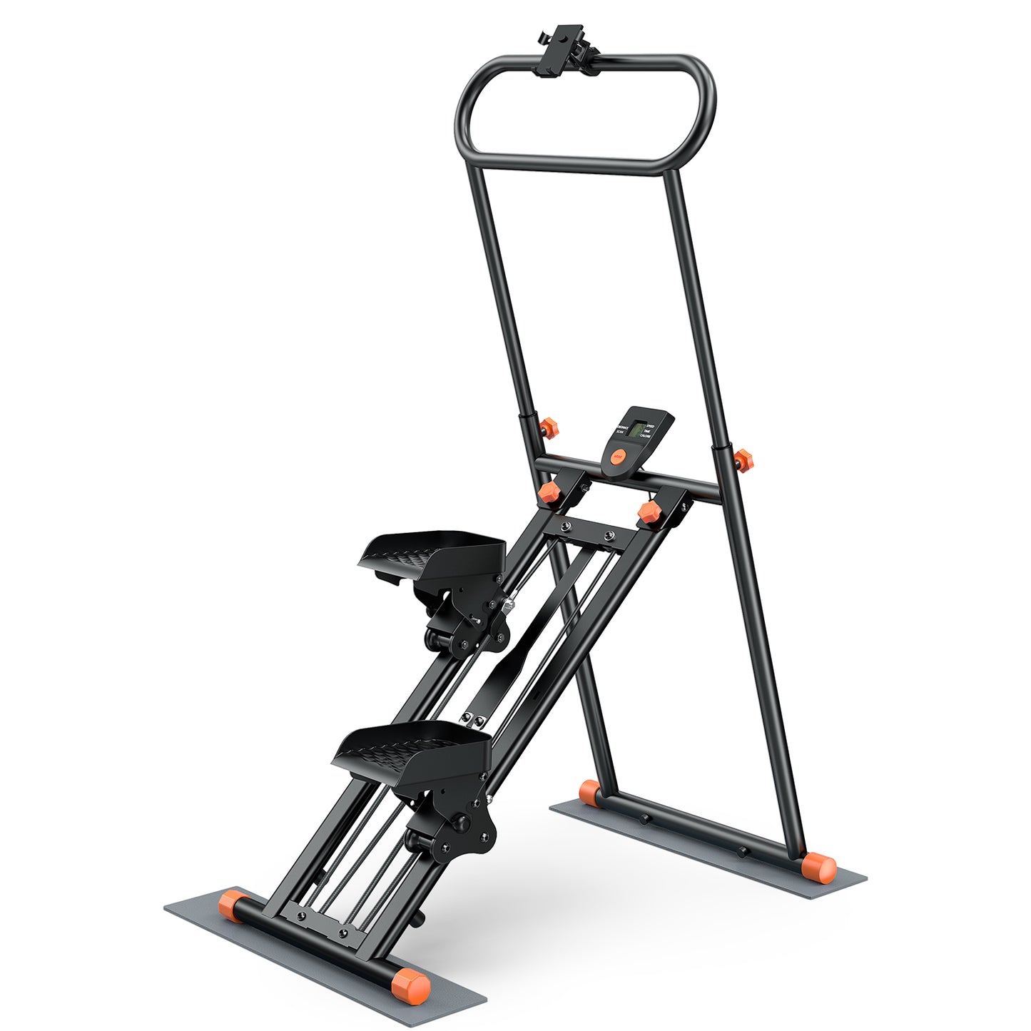 GIKPAL Folding Stair Stepper Machine for Home Gym,Vertical Climber for Full Body Workout with Adjustable Handlebar & Pedals, Extended Step Range Design,Black