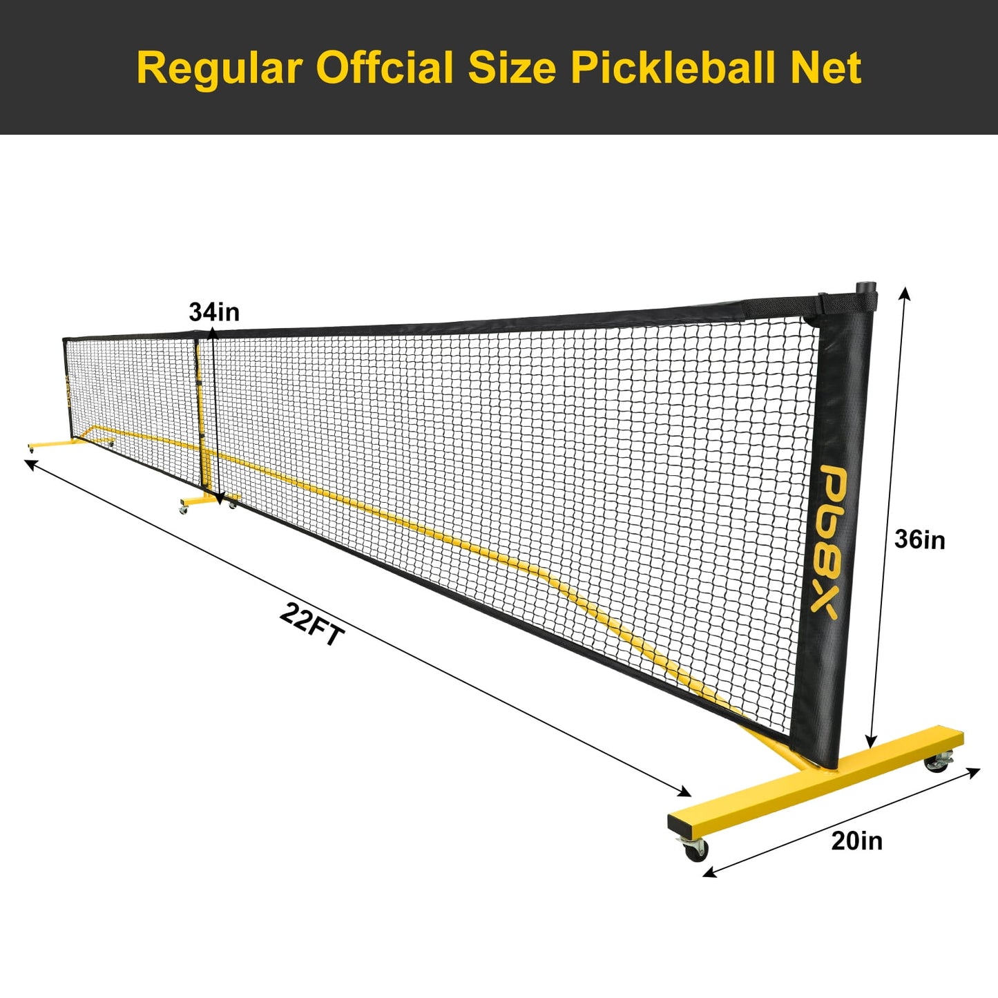 GIKPAL 22FT Portable Pickleball Net Set w/ Locking Wheels - Complete Beginner Kit (Net, 4 Paddles, 6 Balls, Bag, Line Markers)
