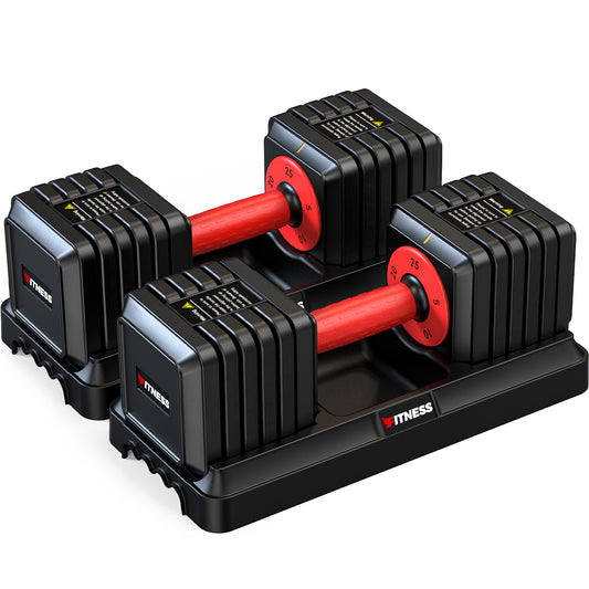 GIKPAL 50lbs(25lbs*2) 5 in 1 Adjustable Dumbbells Set,Quick Select 5-25lbs Adjustable Free Weights Plates with Rack for Home Gym Full Body Workout