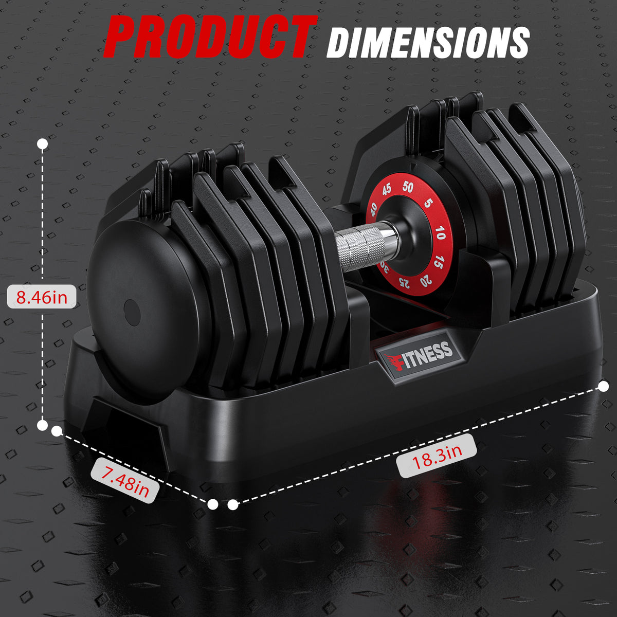 GIKPAL 100LB(50lbs*2) Adjustable Dumbbells Set,10 in 1 Quick-Select 10-50lbs Weight Adjustable Dumbbells for Full Body Home Workout