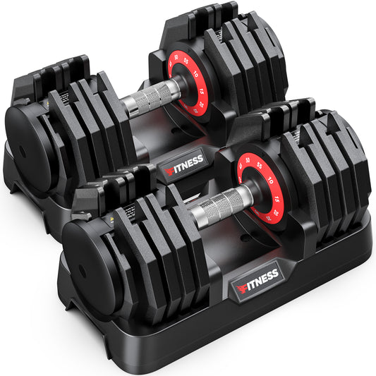 GIKPAL 110LB(55lbs*2) Adjustable Dumbbells Set,10 in 1 Quick-Select 10-55lbs Weight Adjustable Dumbbells for Full Body Home Workout