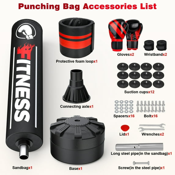 GIKPAL Indoor Freestanding Punching Bag for Adult Teens,70" -180lbs Heavy Duty Fitness Training Bag with Suction Cup Base for MMA Muay Thai Fitness