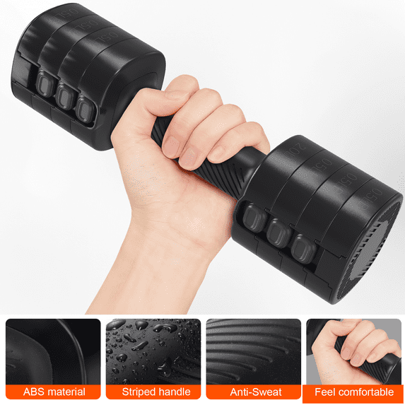 GIKPAL 5lbs*2 Adjustable Dumbbells Set, 4-in-1 Free Weights for Women, Each 2lb 3lb 4lb 5lb Hand Weights for Home Gym, Black