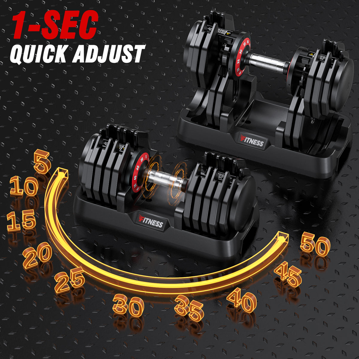 GIKPAL 100LB(50lbs*2) Adjustable Dumbbells Set,10 in 1 Quick-Select 10-50lbs Weight Adjustable Dumbbells for Full Body Home Workout
