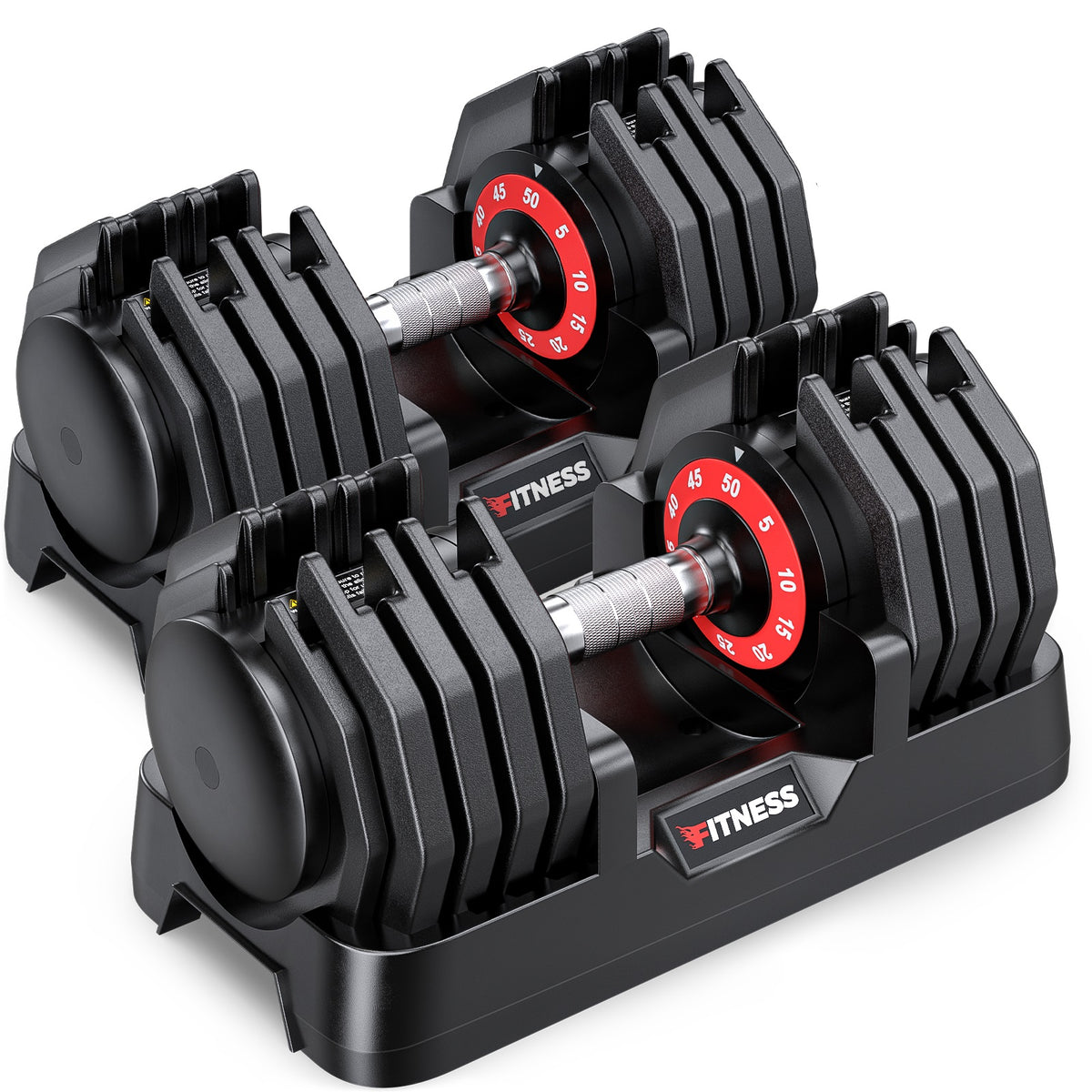 GIKPAL 100LB(50lbs*2) Adjustable Dumbbells Set,10 in 1 Quick-Select 10-50lbs Weight Adjustable Dumbbells for Full Body Home Workout