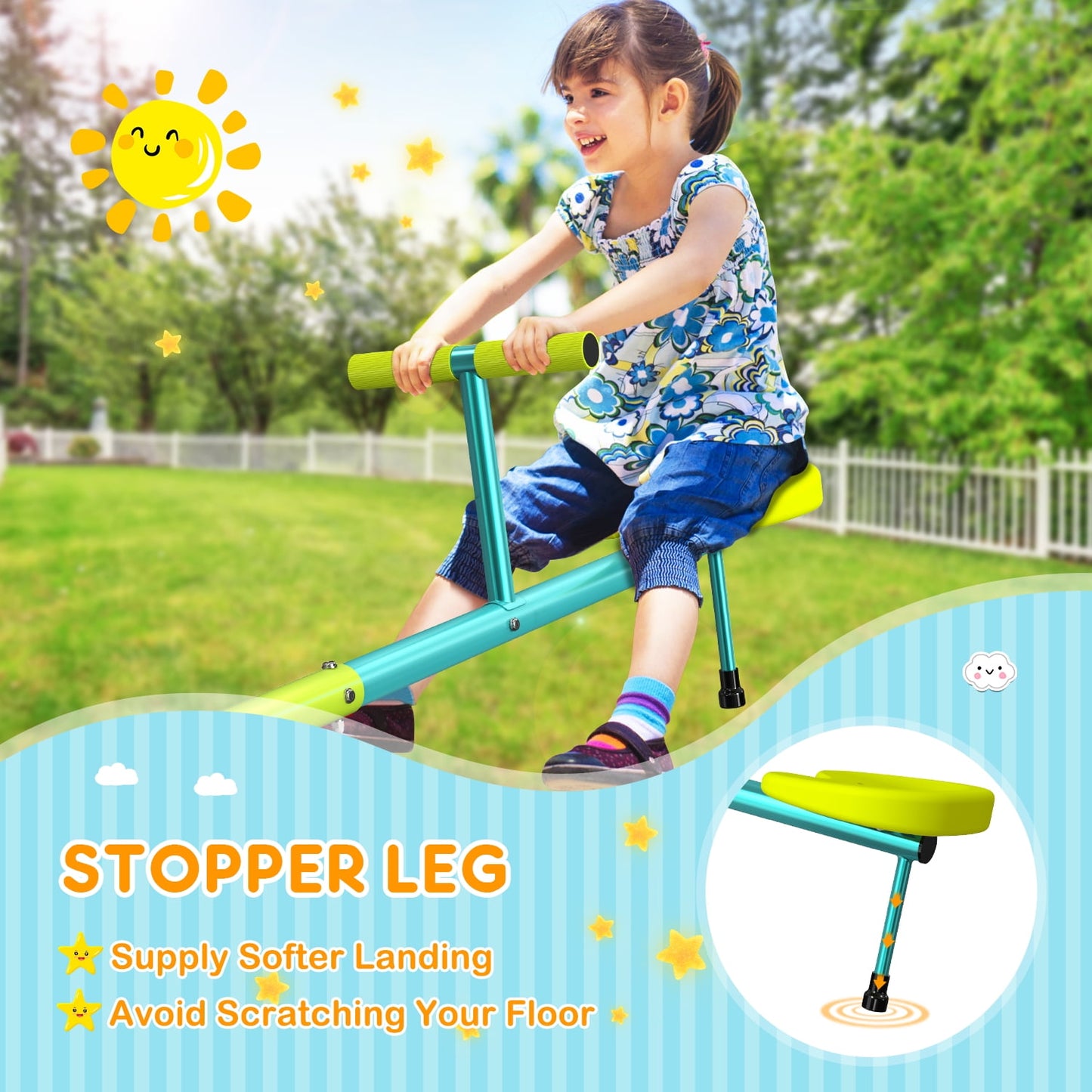 GIKPAL Kids Seesaw, Sit and Spin Teeter Totter, Heavy Duty Upgraded Model, 360 Degrees Rotation Teeter-Totter for Kid, Backyard Playground Outdoor Seesaw
