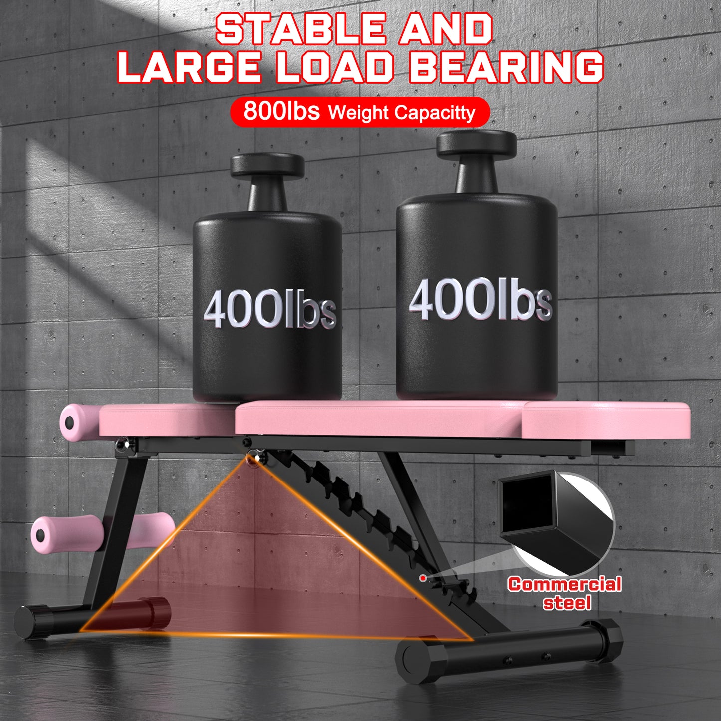 GIKPAL 9 Positions Adjustable Weight Bench,Foldable Workout Bench Olympic Weight Bench for Home Gym Full Body Strength Training,Support up to 800lbs