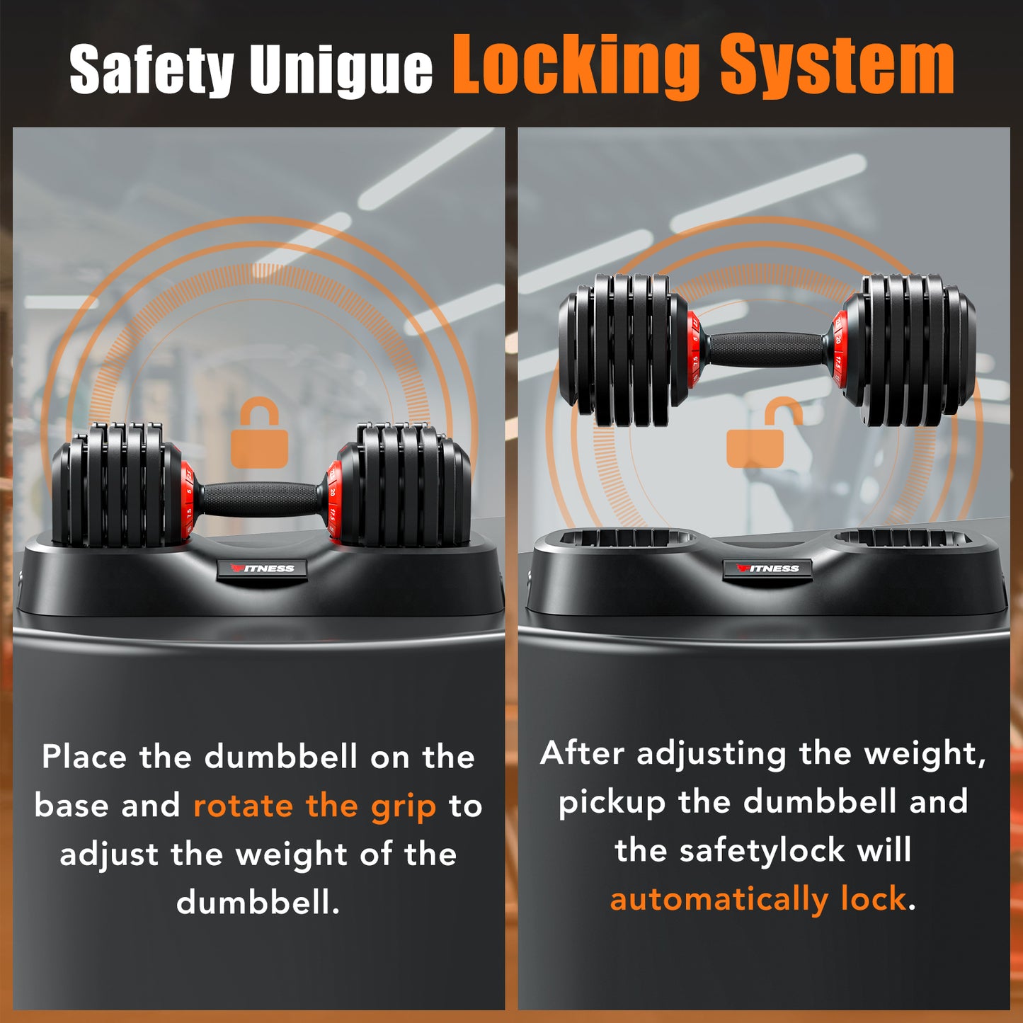 GIKPAL 50LB(25lbs*2) Adjustable Dumbbells Set,10 in 1 Quick-Select 2.5-25lbs Weight Adjustable Dumbbells for Full Body Home Workout