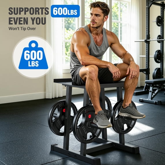 GIKPAL Adjustable Dumbbell Rack with Plate Storage, Space-Saving Home Gym, 600 lb