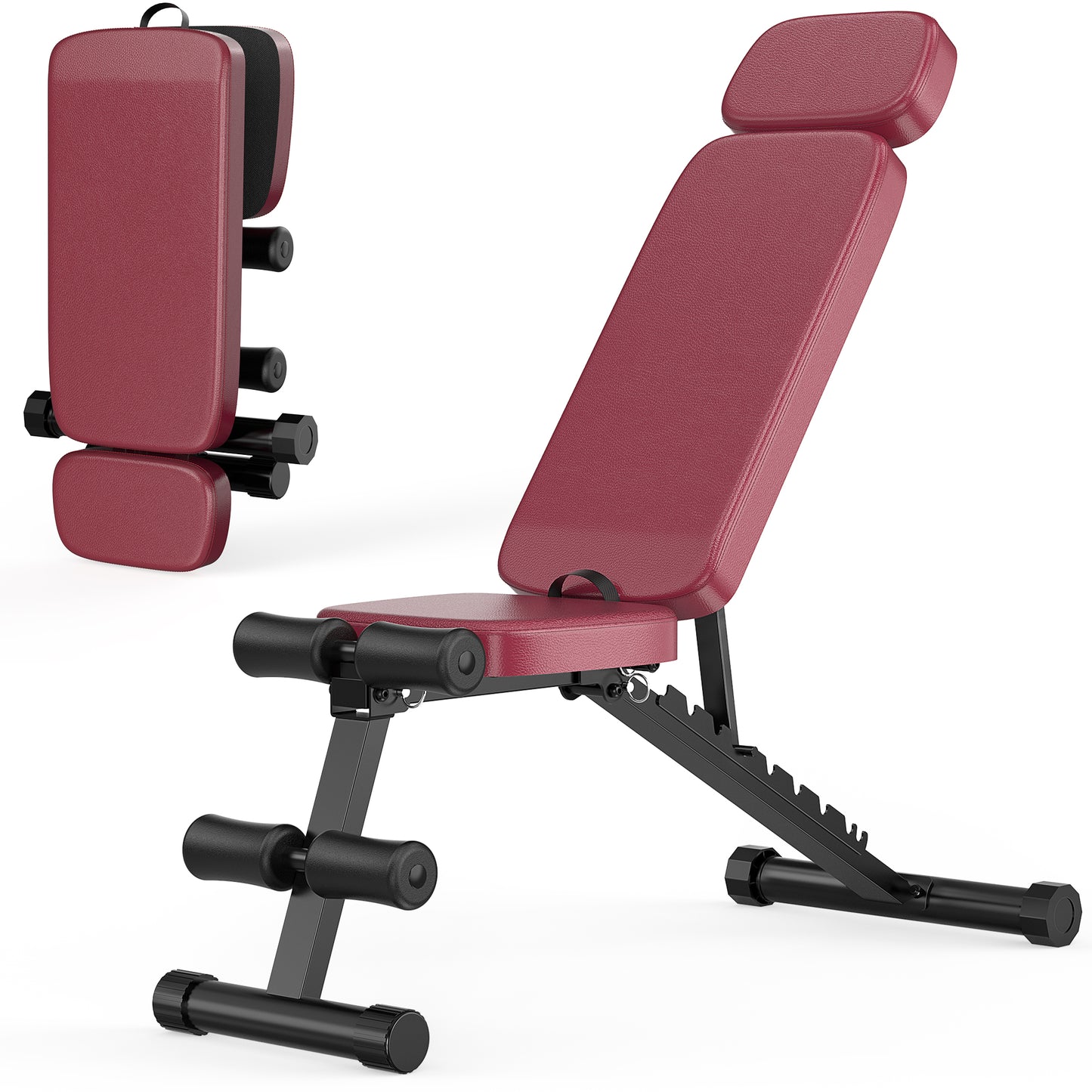 GIKPAL 9 Positions Adjustable Weight Bench,Foldable Workout Bench Olympic Weight Bench for Home Gym Full Body Strength Training,Support up to 800lbs