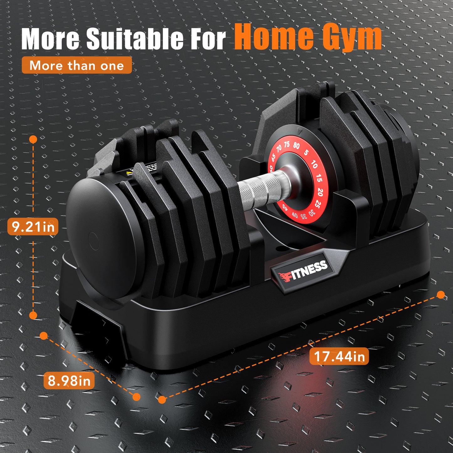 GIKPAL 80LB(80lbs*1) Adjustable Dumbbells ,16 in 1 Quick-Select 5-80lbs Weight Adjustable Dumbbells for Full Body Home Workout