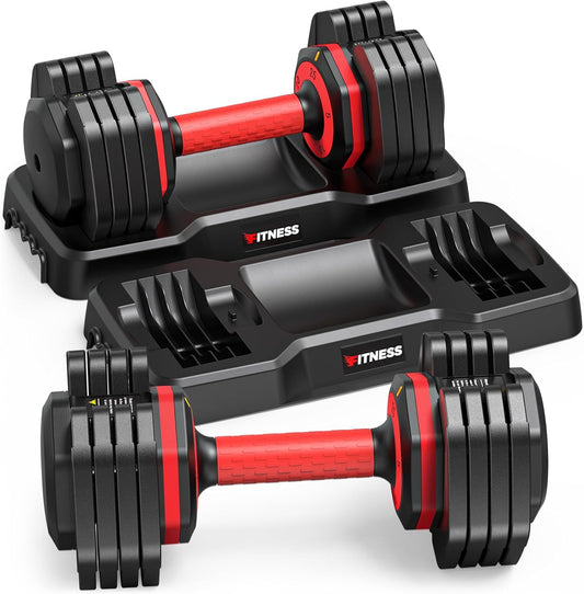 XDDIAS Adjustable Dumbbells,25LB/55LB for Home Gym Exercise & Fitness