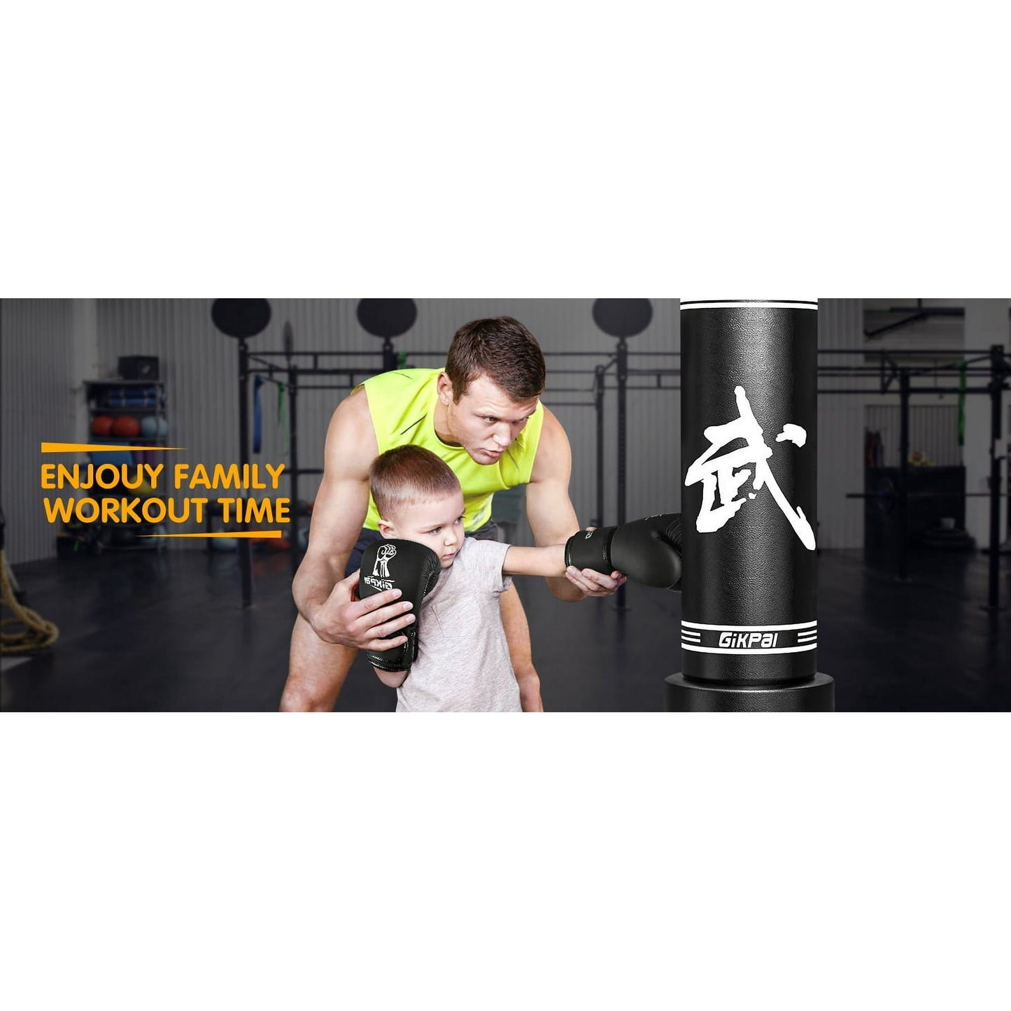 GIKPAL Punching Bag 67"-182lbs Heavy Boxing Bag with Stand for Adult Youth Kids - Freestanding Kickboxing Bag for Home Gym Office