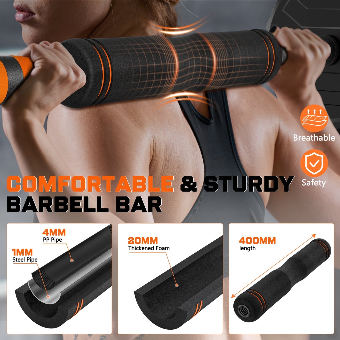 GIKPAL 88lb 4-in-1 Adjustable Dumbbells Set Free Weight Set with Connector Used as Barbell, Kettlebells, Push up Stand, Fitness Exercises for Home Gym Suitable Men/Women